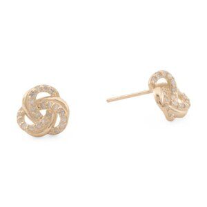 WHITE LOTUS 14kt Gold Diamond Knot Earrings